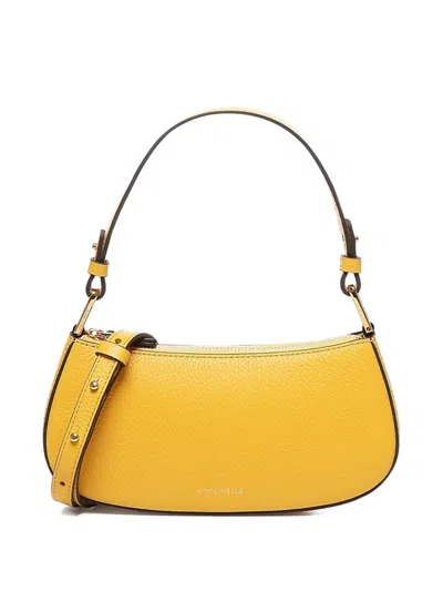 Coccinelle Mini Merveille Zip-top Curved Shoulder Bag In Yellow