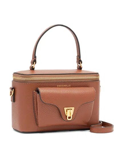 Coccinelle Mini Top-handle Satchel Bag In Brown