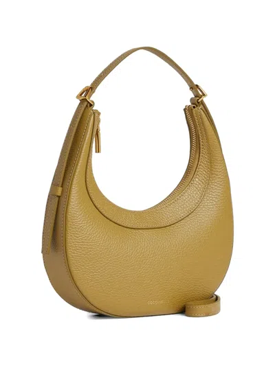 Coccinelle Mini Whisper Grained-leather Shoulder Bag In Green