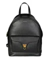 Coccinelle Minimalist Zip-closure Backpack With External Pocket In Black