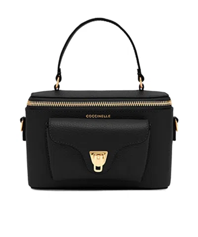 Coccinelle Mini Zip-top Satchel Bag In Black