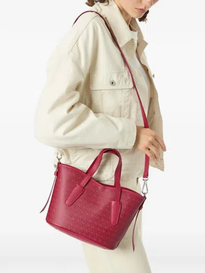 Coccinelle Monogram-pattern Shoulder Bag In Red