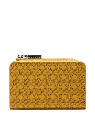 Coccinelle Monogram-pattern Wallet In Yellow