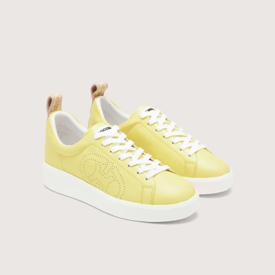 Coccinelle Monogram Perforee Sneakers In Lime Wash