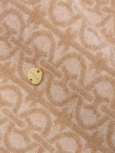Coccinelle Monogram Virgin Wool Scarf In Neutral