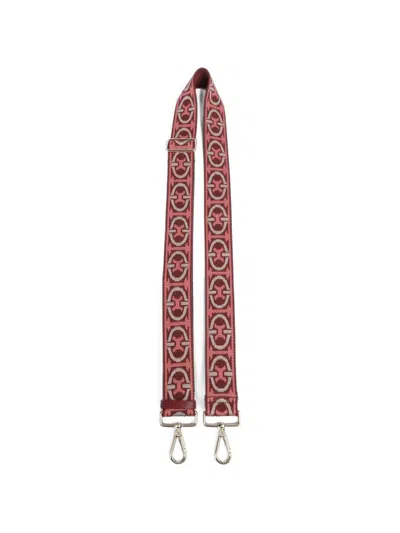 Coccinelle Monogram-jacquard Shoulder Strap In Pink