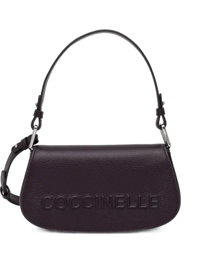 Coccinelle Myrtha Embossed Leather Shoulder Bag In Purple