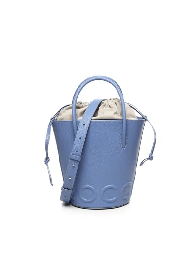 Coccinelle Myrtha Grained Leather Bucket Bag In Blue