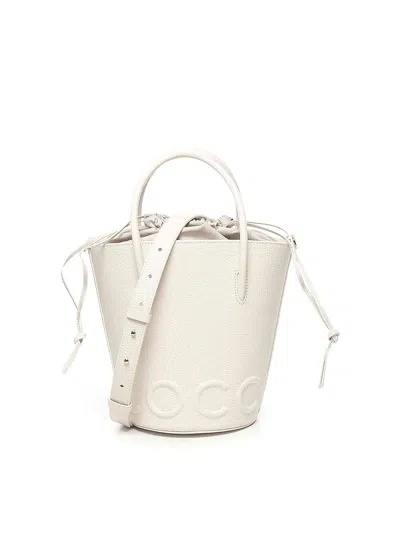 Coccinelle Myrtha Grained Leather Bucket Bag In White
