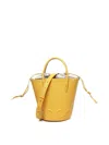 Coccinelle Myrtha Grained Leather Bucket Bag In Yellow