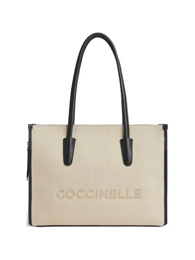 Coccinelle Myrtha Logo-embroidered Shoulder Bag In Red