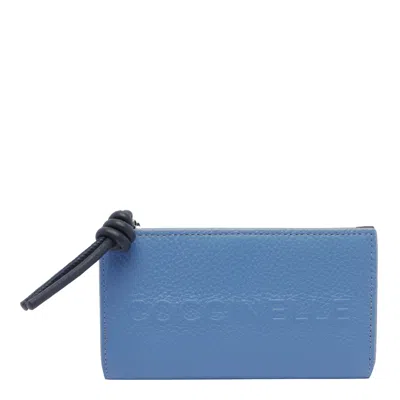 Coccinelle Myrtha Maxi Logo Wallet In Blue