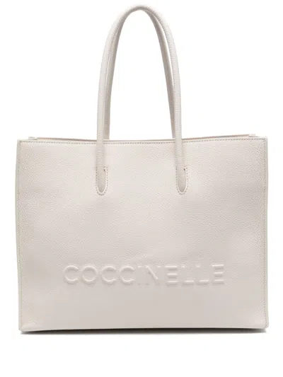 Coccinelle Myrtha Tote Bag In Beige