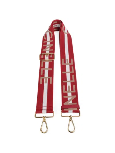 Coccinelle Nastro Signature Logo-jacquard Bag Strap In Red