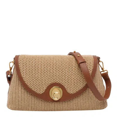 Coccinelle Nikila Straw Crossbody Bag In Neutral