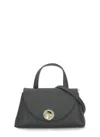 Coccinelle Pebbled Leather Shoulder Bag With Gold Hardware In Black