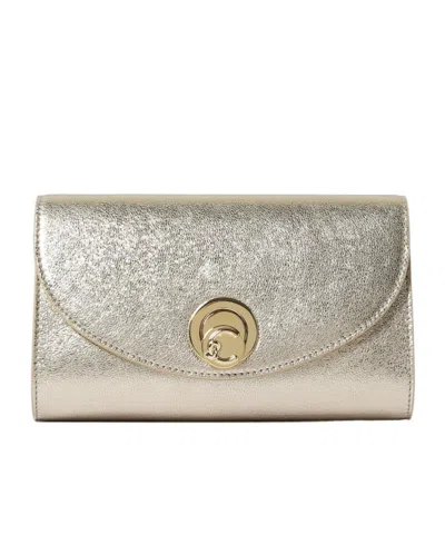 Coccinelle Nikla Foldover Top Small Crossbody Bag In Gold