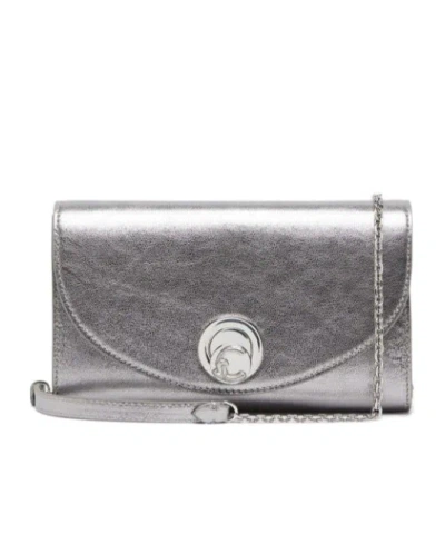 Coccinelle Nikla Foldover Top Small Crossbody Bag In Gray
