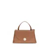 Coccinelle Curved Top Handbag With Circular Detail And Detachable Shoulder Strap