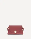 Coccinelle Medium Nikla Circular-clasp Calf-leather Shoulder Bag In Red