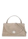 Coccinelle Structured Suede Handbag With Adjustable Strap In Multi
