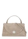 Coccinelle Dove Grey Suede Leather Shoulder Bag In Gray