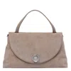 Coccinelle Beige Nikla Suede Handbag In Sand