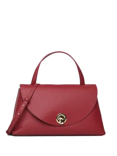 Coccinelle Nikla Turn Lock Leather Shoulder Bag In Red