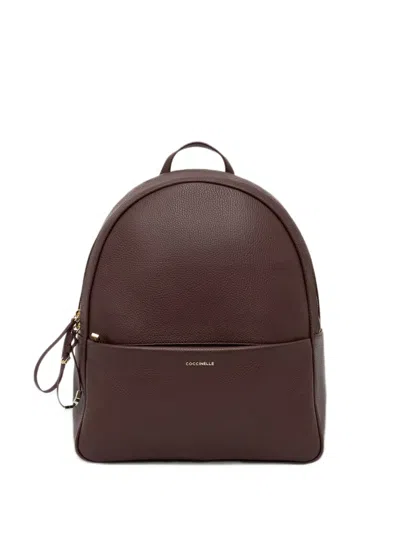 Coccinelle Nory Grained-leather Backpack In Brown