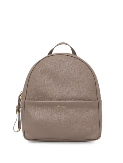 Coccinelle Nory Grainy Leather Backpack In Brown