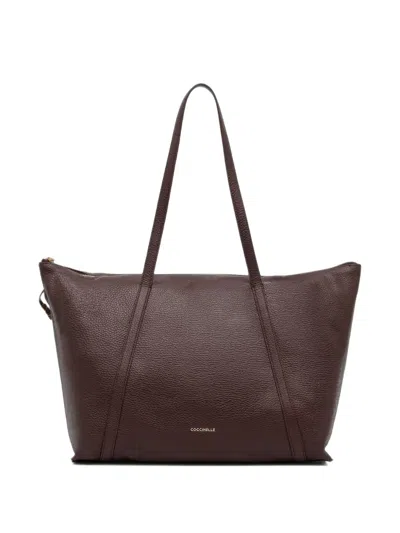 Coccinelle Nory Leather Tote Bag In Black