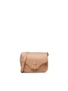 Coccinelle Nude Leather Shoulder Bag With Logo