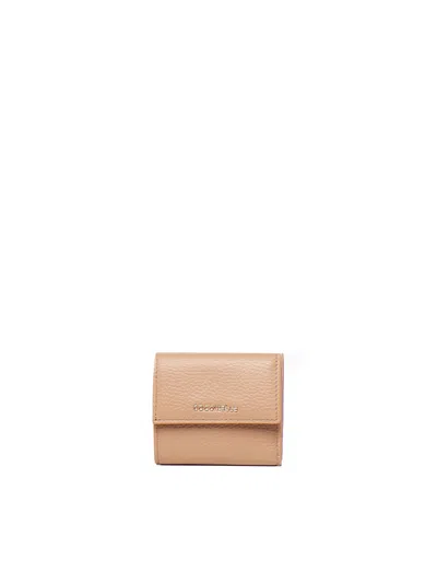 Coccinelle Nude Metallic Soft Wallet With Zipper