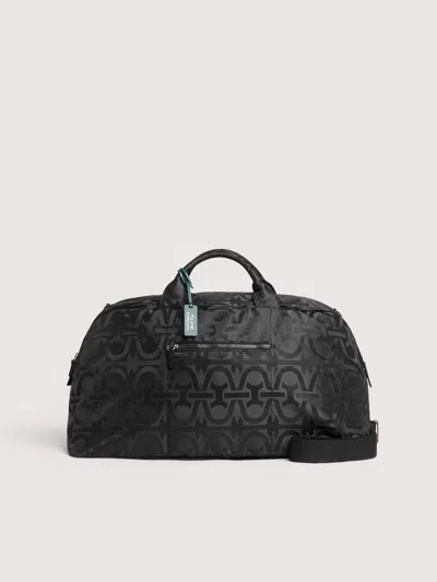 Coccinelle Nylon Monogram Fabric Travel Bag Smart To Go Monogram Nylon In Black