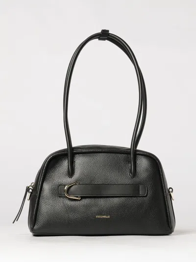 Coccinelle Shoulder Bag Woman Color Pearl In Black