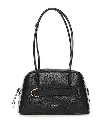 Coccinelle Paki Leather Shoulder Bag In Black