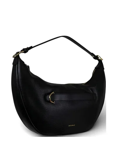 Coccinelle Paki Zip Hobo Medium Shoulder Bag In Black