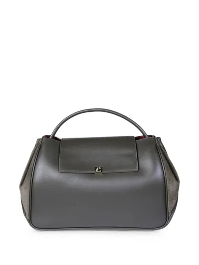 Coccinelle Pansy Leather Cross Body Bag In Grey