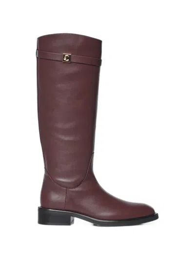 Coccinelle Pansy Logo-plaque Buckled Boots In Multi