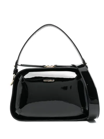 Coccinelle Patent Finish Tote Bag In Black