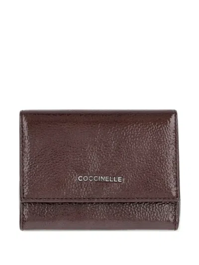 Coccinelle Patent Leather Wallet In Brown