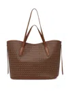 Coccinelle Patterned Shopper Tote Bag In Brown
