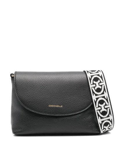 Coccinelle Leather Crossbody Bag In 黑色