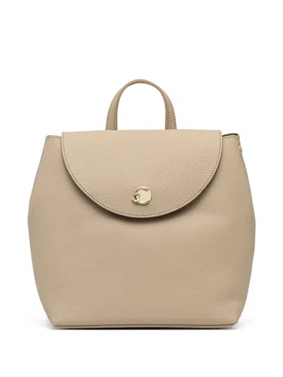 Coccinelle Pebble-grain Top-handle Backpack In Neutral