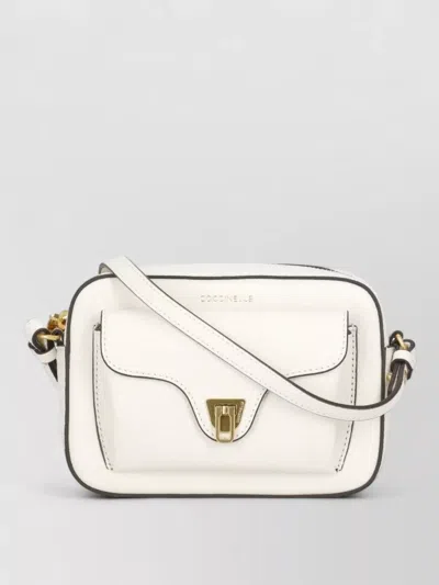Coccinelle Pebbled Leather Crossbody Bag Front Flap