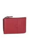 Coccinelle Pebbled-leather Debossed-logo Wallet In Red