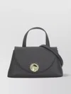 Coccinelle Pebbled Leather Shoulder Bag With Gold Hardware