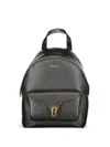 Coccinelle Pebbled Leather Small Backpack In Black
