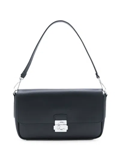Coccinelle Pebbled-leather Shoulder Bag In Black