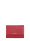 Coccinelle Pink Metallic Soft Wallet In Red